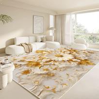 Modernus Baltas Didelis Kilimas Svetainei Prabangus Auksinis Kilimas Namų Dekoras Miegamojo Kilimėlis Lovos Šone Minkštas Neslystantis 200x300 Kilimai 60*90cm white