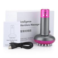 Electric Meridian Brush Scrapping Microcurrent Vibration Body Slimming Massager with Red Light Hot Compress Therapy violetinė
