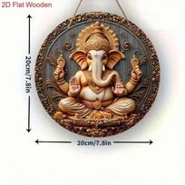 Metal Ganesha Wall Art, Religious Hindu Decor, 3D Iron Painting for Home, Holiday Ornament, Unframed 20x20