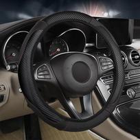 Carbon fiber PU leather car steering wheel cover, without inner ring, suitable for 14.5-15 inch automotive products