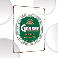 Gosser Beer Vintažinis metalinis skardinis ženklas   Puikiai tinka vyro urvelio, baro, kavinės, garažo ar sodybos dekoravimui, kambario dekoravimui aluminum 40x30cm black