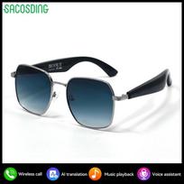 SACOSDING Smart Glasses Bluetooth Call AI Intelligent Translation Real-time Simultaneous Interpretation Headset Anti-UV Sunglasses