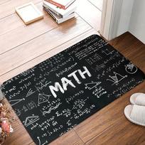 Math Symbols Non-Slip Quick Dry Doormat Chemical Physics Formulas Design Teacher Student Gift Bathroom Entrance Carpet Rug 60cm x 90cm gray