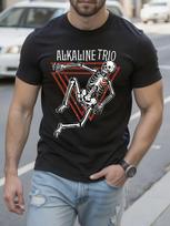 Alkaline Trio Heavy Metal Skeleton Graphic Tee Black Band... L gray