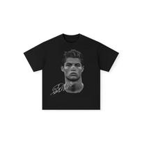 2026 Hot Sale Men's T-shirt Cristiano Ronaldo Football Superstar Super Fashion Printed T-shirt Men's Wear Cotton Women T-shirt Short Sleeve Tee Top 4XL gray