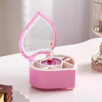 Rotating Heart-Shaped Music Box for Girls - Children's Day Gift Ornament rožinė