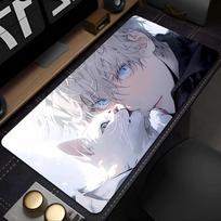 Cool Gaming Mouse Pad Jujutsu Kaisen Gojo Desk Mat Gamer Professional Premium Mousepad Speed Control Accessories Keyboard Pad 400x900x2mm gray