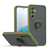 Shockproof Matte PC Armor Case For Samsung Galaxy A06 A16 A26 A36 A56 A15 A25 A35 A55 A54 A53 A52 5G Magnetic Ring Holder Cover For Samsung A06 žalia