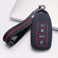 Raktų pakabuko dangtelis Chery Tiggo automobiliui su raktų pakabuku Anti-Scratch Guard Smūgiams atspari apsauga Minkšta rankenos tekstūra Jautrus mygtukų lietimas Apsauga nuo dulkių juoda