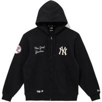 New Era MLB New York Yankees Loose Fit Hooded Zip-Up Long Sleeve American Sweatshirt Unisex sweatshirt Black 14397962 S