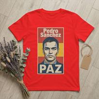 Pedro Sanchez Paz Peace TShirt for Unisex Spain Flag Vintage Pure Cotton Tees Round Collar Short Sleeve T Shirts Gift Clothing S
