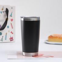 Terminis bokalas Alaus puodeliai Nerūdijančio plieno termosas arbatai, kavos vandens buteliui, vakuuminis izoliuotas, nepralaidus dangčiais. 500-600ml juoda