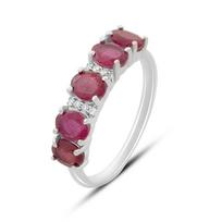Sidabrinis žiedas su natūraliu rubinu 2,637 ct, kubinis cirkonis, gaminio svoris 2,19 g (2165187) 17 rubino raudonumo spalva