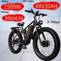 Ebike DUOTTS S26 1500W 48V 20Ah elektrinio dviračio nuimamas akumuliatorius 26*4,0 colių storos padangos juoda/raudona