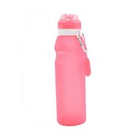 600ml Sulankstomas Sulankstomas Gėrimų Vandens Butelis Virdulys Puodelis Silikoninis Kelioninis Lauko Sporto Dviračių Priedai 0.6L rožinė