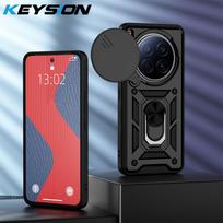 KEYSION Shockproof Armor Case for Tecno Camon 40 Premier 5G Slide Camera Lens Protection Metal Ring Stand Phone Back Cover for Camon 40 Premier 5G juoda