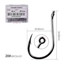 20-50pcs/box Fishing Hooks Circle Hooks Strong High Carbon Steel Freshwater Saltwater Octopus Fishing Hooks Set (2 - 22#) 20# 20pcs