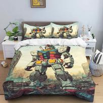 Animacinis/Anime Mobile Suit Gundam tematikos spausdintas patalynės komplektas: Šis minkštas ir patogus komplektas apima antklodės užvalkalą ir pagalvės užvalkalą. 135x200cm gray