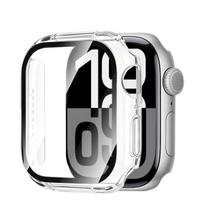 Tempered Glass Film+Cover for Apple Watch Case 46mm 42mm 38 40mm 41mm 44mm 45mm Screen Protector for iWatch 4 5 6 7 8 9 10 11 SE 40mm series 654SE black