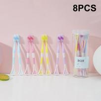 Double Head Toothbrush With Tongue Scraper,Soft-bristled Toothbrush,Tongue Oral Cleaning Brush Reusable
