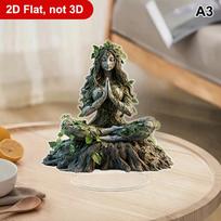 Forest Goddess Acrylic Table Figurine 2D Flat Meditation Goddess With Floral Vine Arbor Home/Office Decoration Perfect Gift
