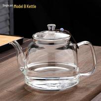Karščiui atsparus stiklinis virdulys arbatai ir vandeniui, suderinamas su indukcine kaitlente ir atvira liepsna, be vidinio sluoksnio/šerdies, idealus naudoti namuose. 1300 ml gray