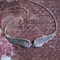 Vintage Silver Color Angel Wings Feather Choker Big Pendant Link Chains Statement Necklace for Women Wedding Tribal Gifts