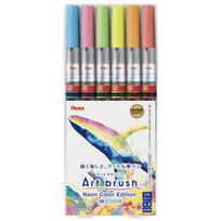 Pentel Art Brush Color Brush Pen Set 6-Color XGFLP-LM6STA gray