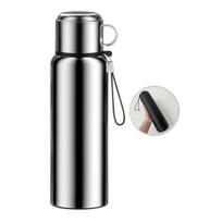 600/800/1000/1200/1500ML Nerūdijančio plieno vakuuminė kolba su temperatūros rodymu nešiojamas karšto ir šalto vandens butelis Size#600ML sidabras