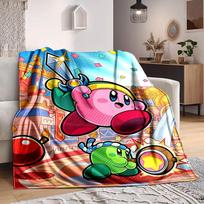 1 vnt. Kirby minkštas, odai draugiškas flanelės pledas su skaitmenine spauda, įvairių dydžių, tinkamas šeimai, draugams, gimtadieniui 75X95CM blue