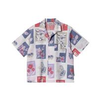 Carhartt WIP Womens S/S Verdanta Shirt White Floral Print Cuban Collar Shirt Women shirts I030049-0RZ-4G XS