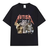 Buff Cats Autism Memory unisex T-Shirt Fitness Gym Fashion Hip Hop Short Sleeve T Women's Summer Comfortable unisex T-Shirt S įvairiaspalvis