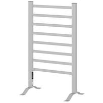Elektrinis grindų arba sieninis rankšluosčių džiovintuvas 150W su 8 strypais ir laikmačiu 2-4 val., 53x35x90 cm, Sidabrinis 53 x 35 x 90 cm