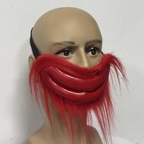 Exaggerated bright red lip latex funny mask One size fits all adults raudona