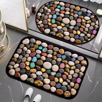 Pebble Bathroom Mat Absorbent Mat Dirt Resistant and Easy To Maintain Non Slip Mat 40 * 60cm gray