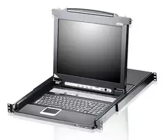 KVM jungiklis ATEN CL5708M montavimui į stovą, juodas, 1U, 17 colių LCD