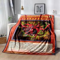 Anime Yu Gi Oh kortų metimo pledas Mėlynakių baltasis drakonas Anime animacinis minkštas pliušinis pledas miegamojo lovatiesė namų dekoras#(15) 75X95CM pilka spalva
