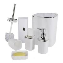 Elegant Bathroom Accessories Set 6Pcs Hydraulic Shampoo Dispenser Cup Toothbrush Holder Mouth Cup balta