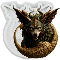Dragon Silicone Mold Dragon and Wolf Head Fondant Molds Cake Decorating Tools Cupcake Topper Candy Sugar Craft Gum Paste Polymer Clay pilka spalva