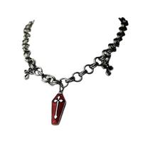 Gothic Choker Y2K Punk Coffin Cross Tassels Pendant Necklace Fashion Jewelry 1