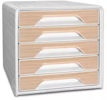 CEP Office Solution Smoove Silva Drawer Box 5 Drawers White/Beech Polystyrene Patented
