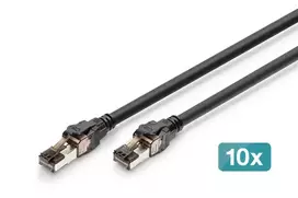 DIGITUS CAT 8.1 S/FTP Patch Cable, Cu, LSZH, 0.5 m, Grey