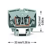 WAGO 264-701 Praeinanti gnybtų jungtis, 6 mm², 800 V, pilka, CAGE CLAMP®