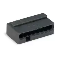 WAGO 243-208 PUSH WIRE® Jungtis, Pilka, 6 A, 100 V, 2 Laidai, 0,5-1,5 mm²