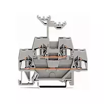 WAGO 280-519 2-jungiklio Push-in CAGE CLAMP gnybtų blokas, 2,5 mm², pilkas, montavimui ant DIN bėgelio