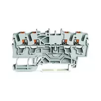 WAGO Feedthrough Terminal Block 4-Conductor Push-in 2,5 mm² Gray