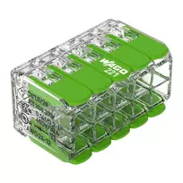 WAGO 221-430 COMPACT 2-Conductor Connector, 0.2-4 mm², 15 pcs, Green Range