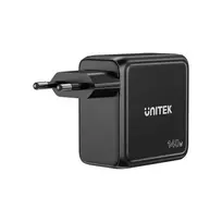 UNITEK GaN Charger with Display 140W 3xUSB-C 1xUSB-A PD3.0 QC4.0 Black