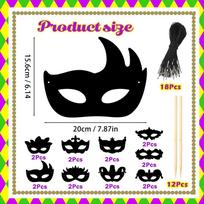 Cross-border Carnival Mask Scratch Painting Card: Masquerade Party Craft black