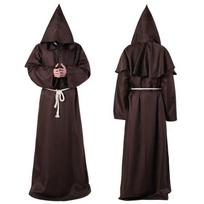 Helovino Viduramžių Vienuolio Būrėjo Kunigo Cosplay Chalatas S kava